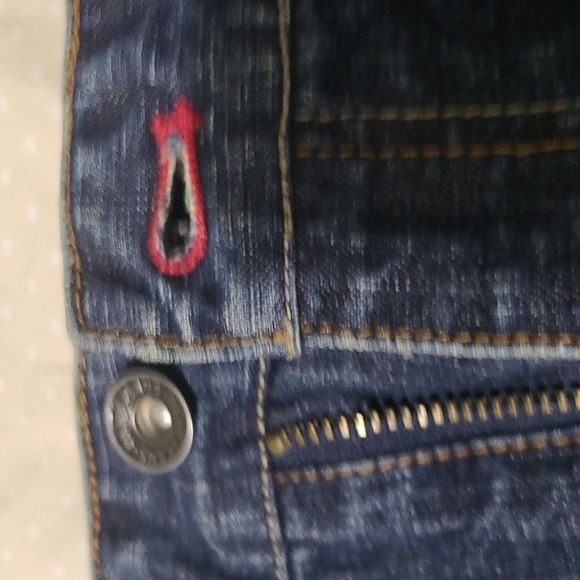 DKNY SZ6 BLUE JEAN SKIRT FADED BACK SLIT PENCIL SKIRT - Picture 5 of 6